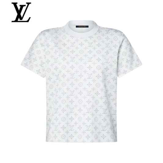 Louis Vuitton White Rhinestone Monogram Short-Sleeve T-Shirt