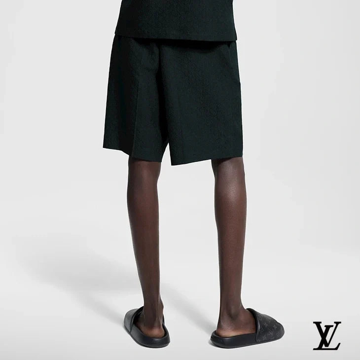 Louis Vuitton Dark Green Jacquard Pleated Shorts