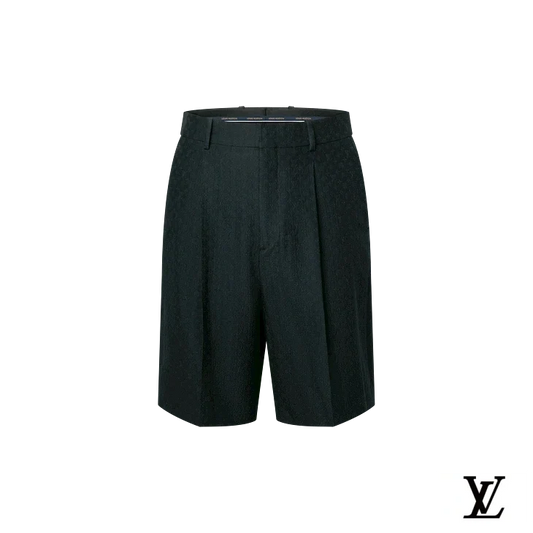 Louis Vuitton Dark Green Jacquard Pleated Shorts