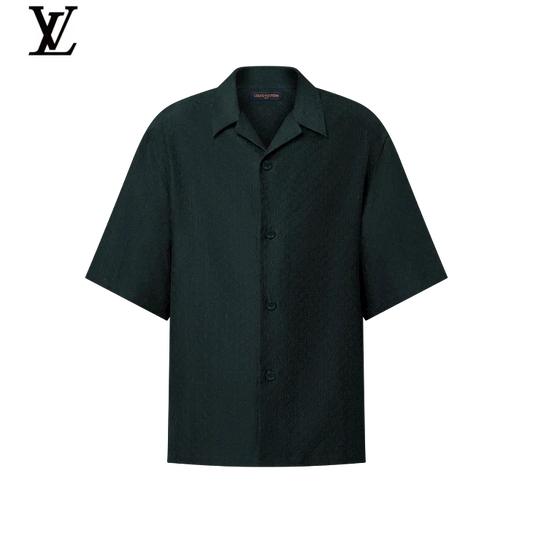 Louis Vuitton Textured Camp Collar Short-Sleeve Shirt
