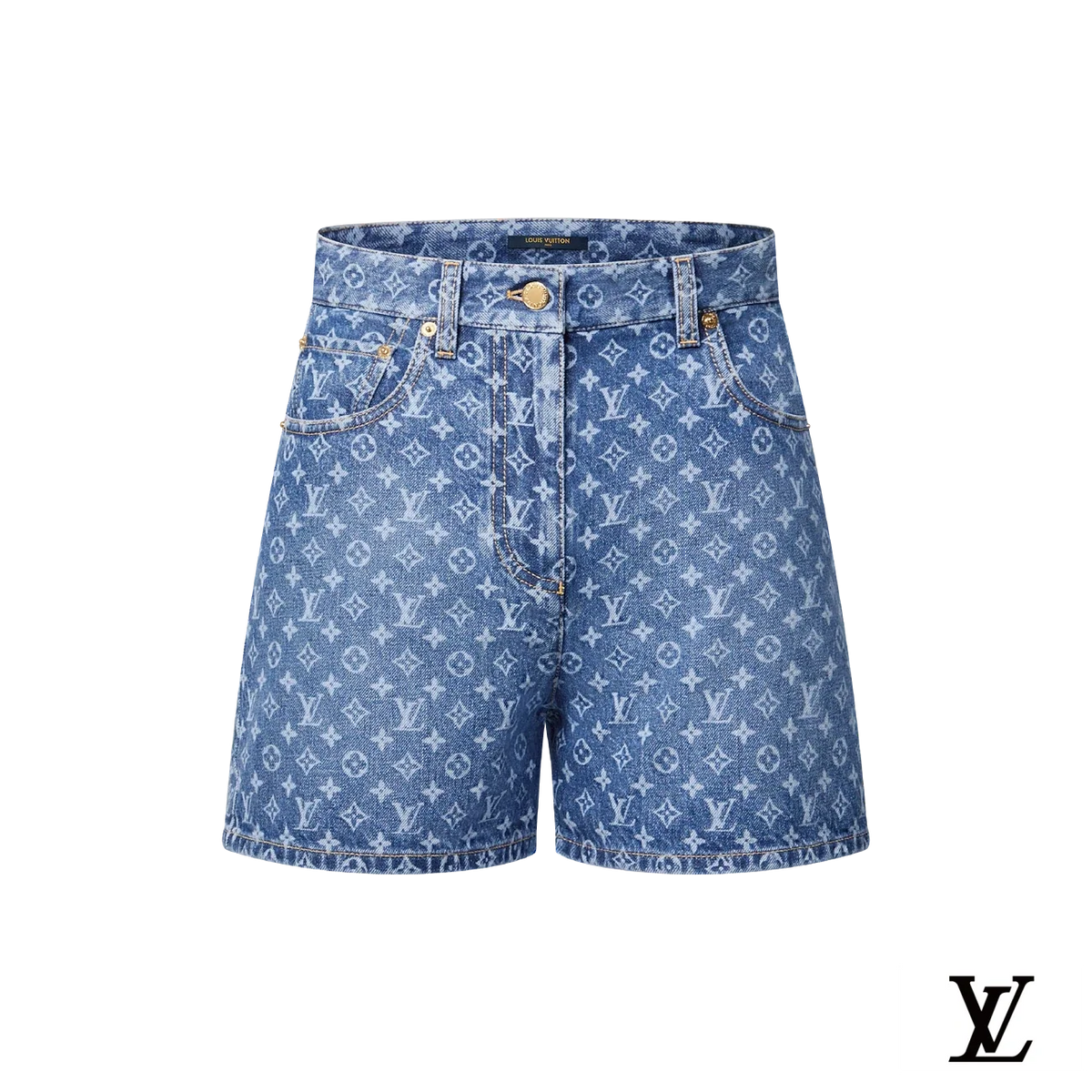 Louis Vuitton Blue Monogram Denim Shorts