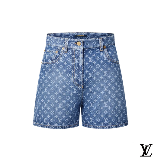 Louis Vuitton Blue Monogram Denim Shorts
