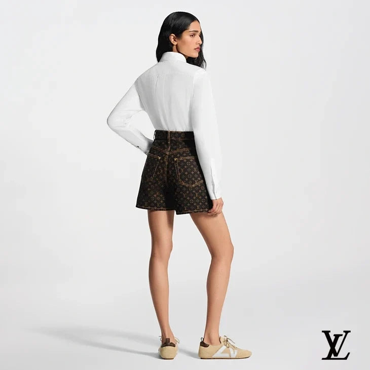 Louis Vuitton Black Monogram Denim Shorts