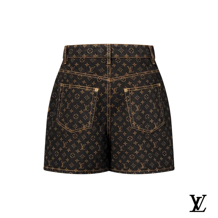 Louis Vuitton Black Monogram Denim Shorts