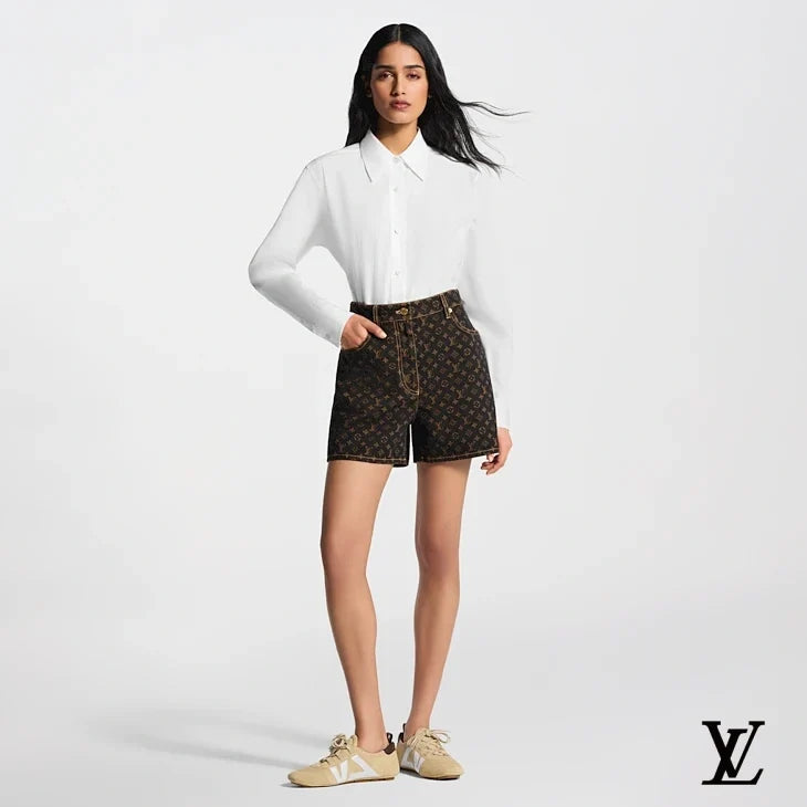 Louis Vuitton Black Monogram Denim Shorts
