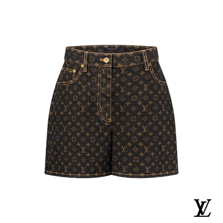 Louis Vuitton Black Monogram Denim Shorts