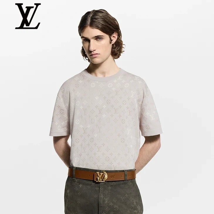 Louis Vuitton Light Grey Monogram Jacquard T-Shirt