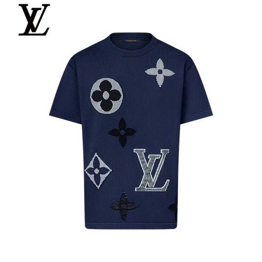 Louis Vuitton Navy Multi Monogram Knit T-Shirt