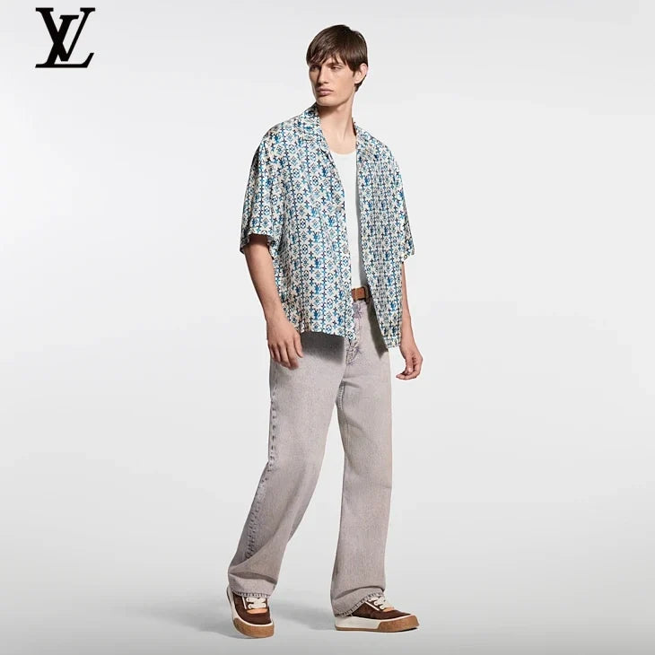 Louis Vuitton LVM Printed Stripe Short-Sleeve Shirt