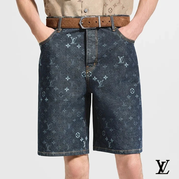Louis Vuitton Dark Blue Monogram Denim Shorts