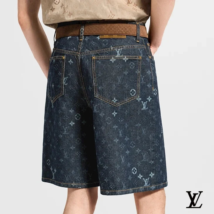 Louis Vuitton Dark Blue Monogram Denim Shorts