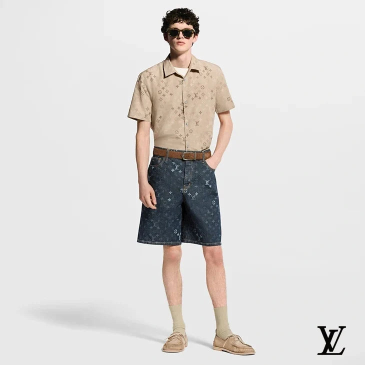 Louis Vuitton Dark Blue Monogram Denim Shorts