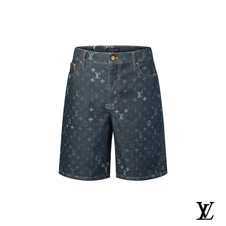 Louis Vuitton Dark Blue Monogram Denim Shorts