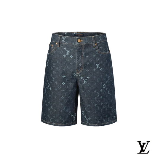 Louis Vuitton Dark Blue Monogram Denim Shorts