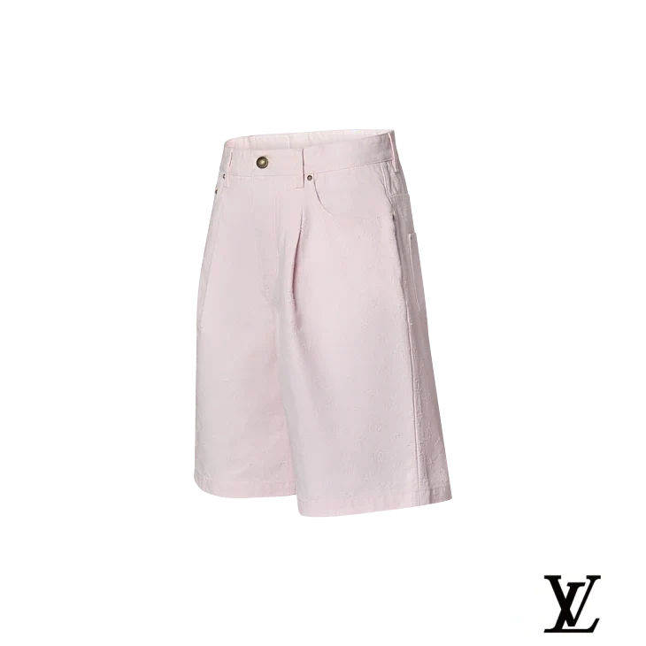 Louis Vuitton Pink Jacquard Denim Shorts