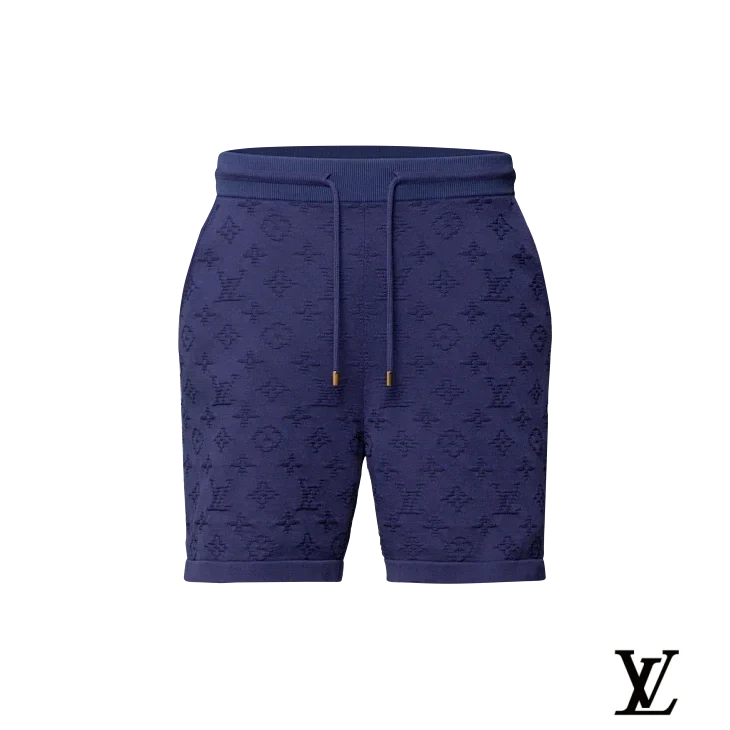Louis Vuitton Blue Monogram Terry Drawstring Shorts