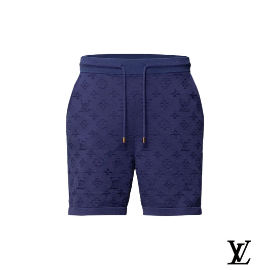 Louis Vuitton Blue Monogram Terry Drawstring Shorts