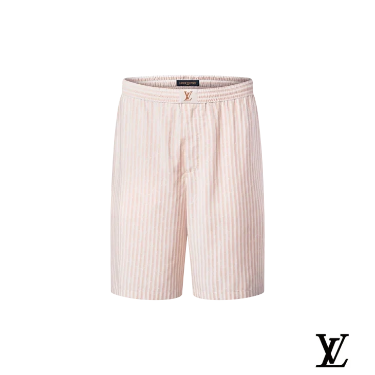 Louis Vuitton Pink Striped Cotton Lounge Shorts