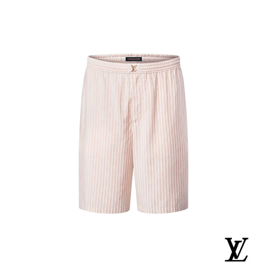 Louis Vuitton Pink Striped Cotton Lounge Shorts