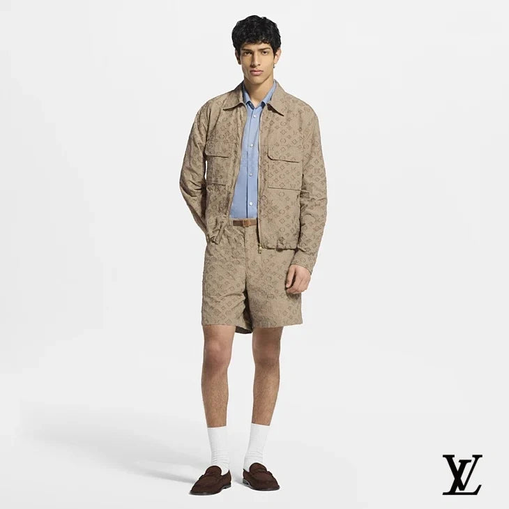 Louis Vuitton Beige Monogram Grid Shorts