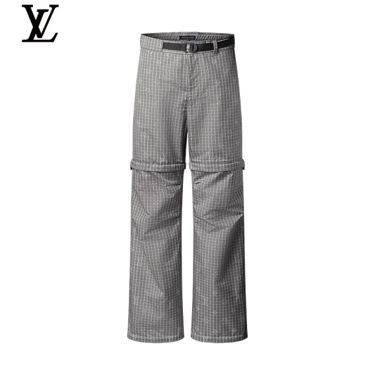 Louis Vuitton Grey Check Convertible Cargo Pants
