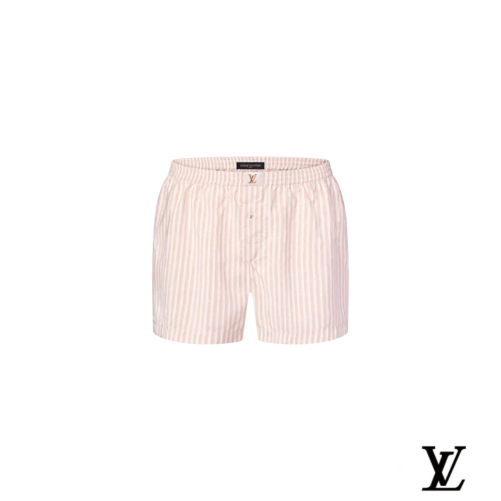 Louis Vuitton Pink and White Striped Cotton Boxer Shorts