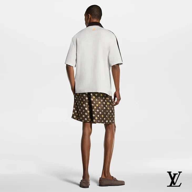 Louis Vuitton Brown Floral Monogram Silk Shorts