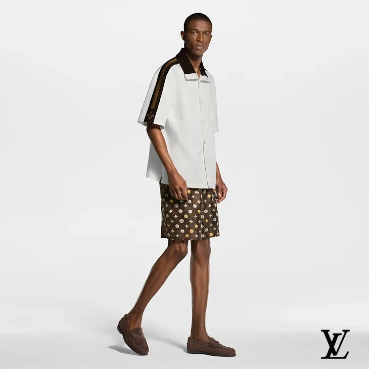 Louis Vuitton Brown Floral Monogram Silk Shorts