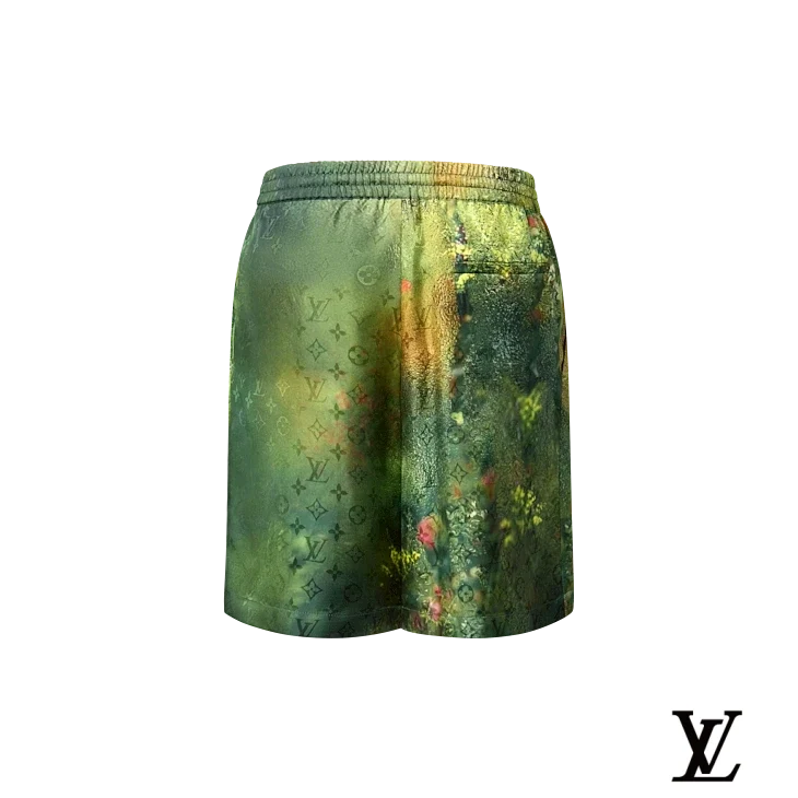 Louis Vuitton Green Floral Monogram Print Shorts