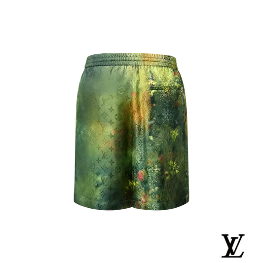 Louis Vuitton Green Floral Monogram Print Shorts