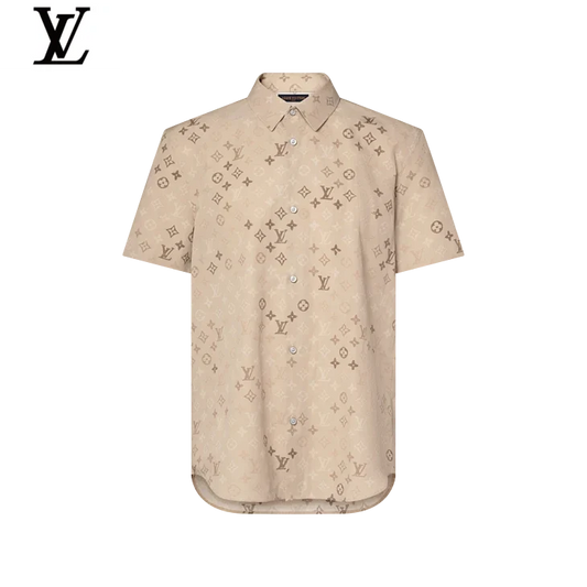 Louis Vuitton Beige Monogram Print Short Sleeve Shirt