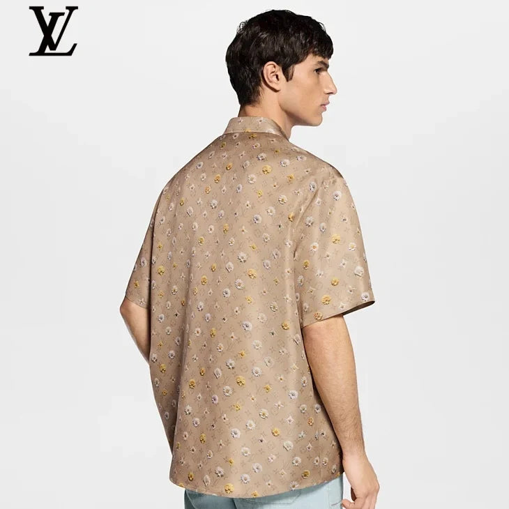 Louis Vuitton Khaki Monogram Floral Print Short Sleeve Shirt