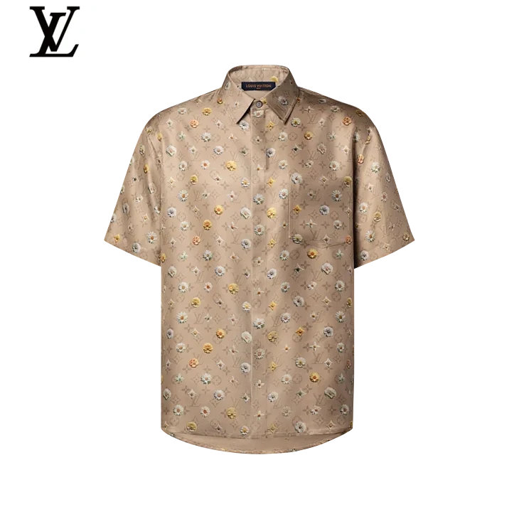 Louis Vuitton Khaki Monogram Floral Print Short Sleeve Shirt