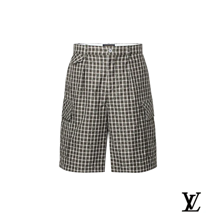 Louis Vuitton Brown Check Cargo Shorts