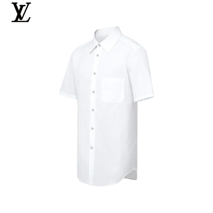 LV Textured Camp Collar Short-Sleeve Shirt