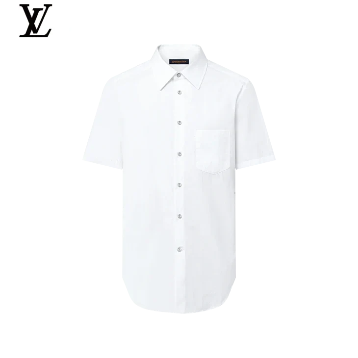 LV Textured Camp Collar Short-Sleeve Shirt