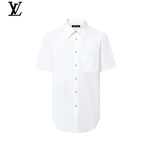 LV Textured Camp Collar Short-Sleeve Shirt
