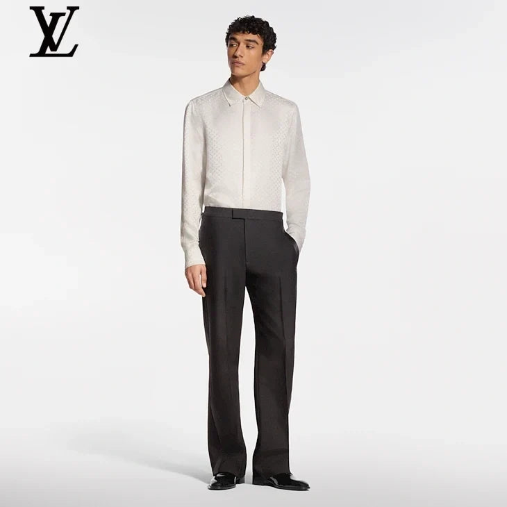 Louis Vuitton Black Wide-Leg Wool Trousers