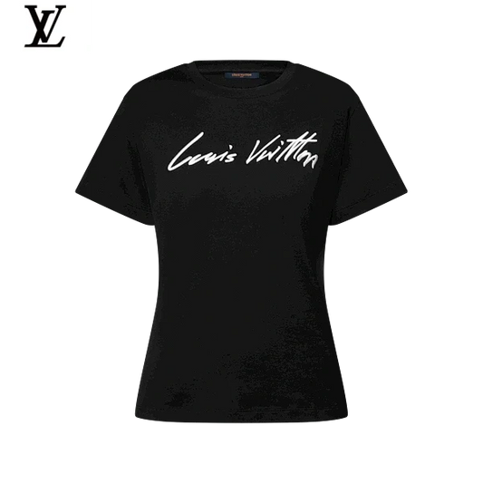 Louis Vuitton Black Signature Script Logo Short-Sleeve T-Shirt