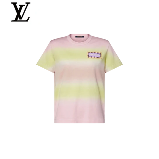 Louis Vuitton Pink Yellow Gradient Crochet Patch T-Shirt