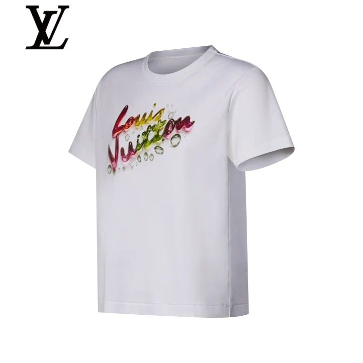 Louis Vuitton White Colorful Water Bubble Logo T-Shirt