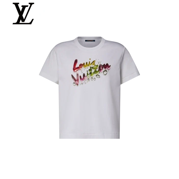 Louis Vuitton White Colorful Water Bubble Logo T-Shirt
