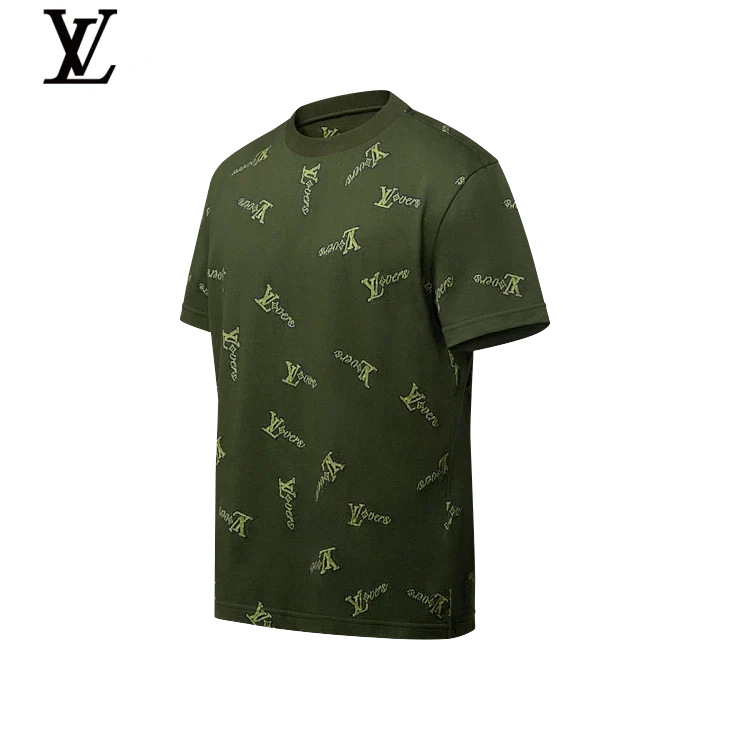 Louis Vuitton Green Allover Logo Short Sleeve T-Shirt