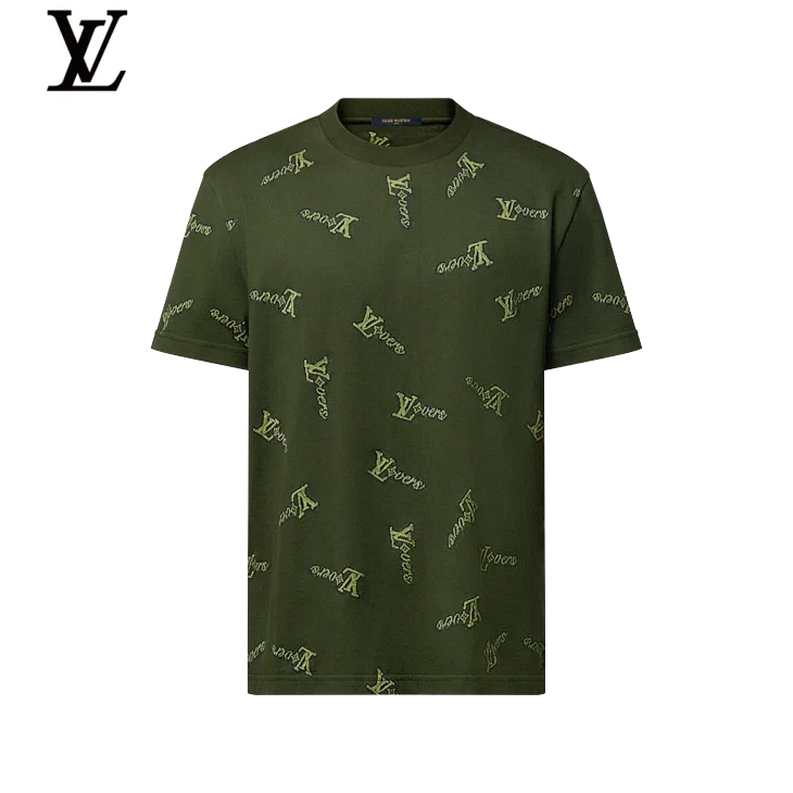 Louis Vuitton Green Allover Logo Short Sleeve T-Shirt