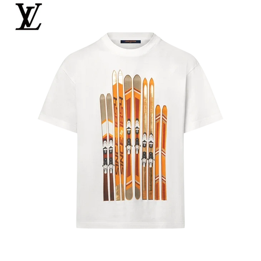 Louis Vuitton White Ski Print Short Sleeve T-Shirt
