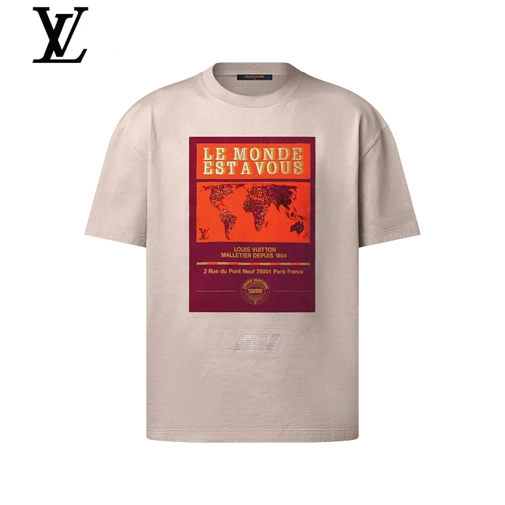 Louis Vuitton Beige "Le Monde Est À Vous" World Map Print T-Shirt