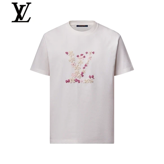 Louis Vuitton White Floral LV Embroidery T-Shirt