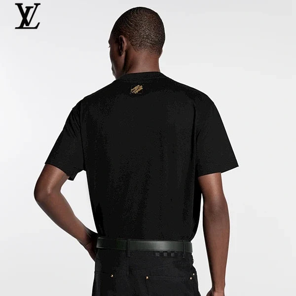 Louis Vuitton Gold Vintage Script Short-Sleeve T-Shirt