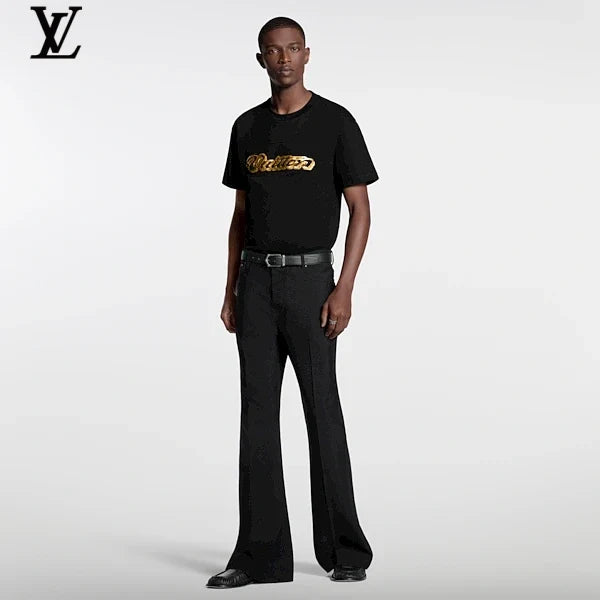 Louis Vuitton Gold Vintage Script Short-Sleeve T-Shirt