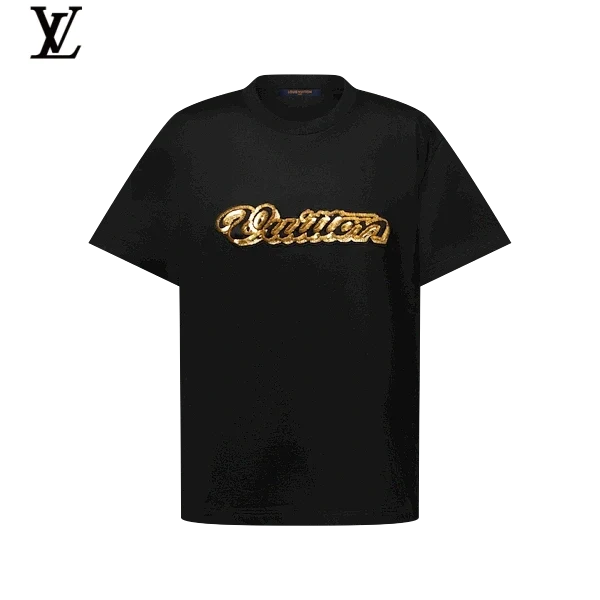 Louis Vuitton Gold Vintage Script Short-Sleeve T-Shirt